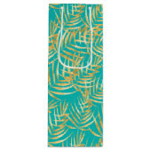 Gold Palm Fronds op Turquoise Wijn Cadeautas (Voorkant)
