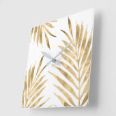 Gold Palm Fronds Vierkante Klok (Hoek)