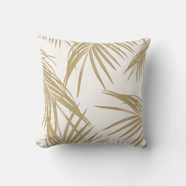 Gold Palm laat dromen #1 #tropical Kussen (Voorkant)