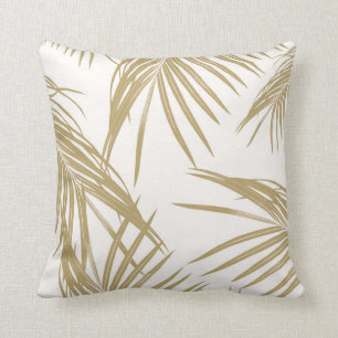 Gold Palm laat dromen #1 #tropical Kussen