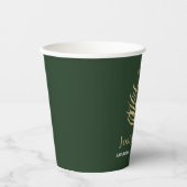 Gold palm leaf bruiloft en datumpapierbekertjes papieren bekers (Voorkant)