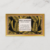 Gold Palm Leaf Pattern Visitekaartje (Achterkant)