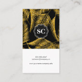 Gold Palm Leaf Pattern Visitekaartje (Achterkant)