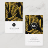Gold Palm Leaf Pattern Visitekaartje (Voorkant / Achterkant)