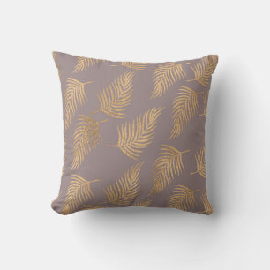 Gold Palm Leaf Reversible Decorative Pillow Kussen