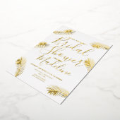 Gold Palm Leaf Vrijgezellenfeest Folie geperste br Feestdagenkaart (Gedraaid)