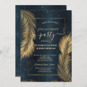 Gold Palm Leaves Beach Verloving Kaart (Voorkant / Achterkant)