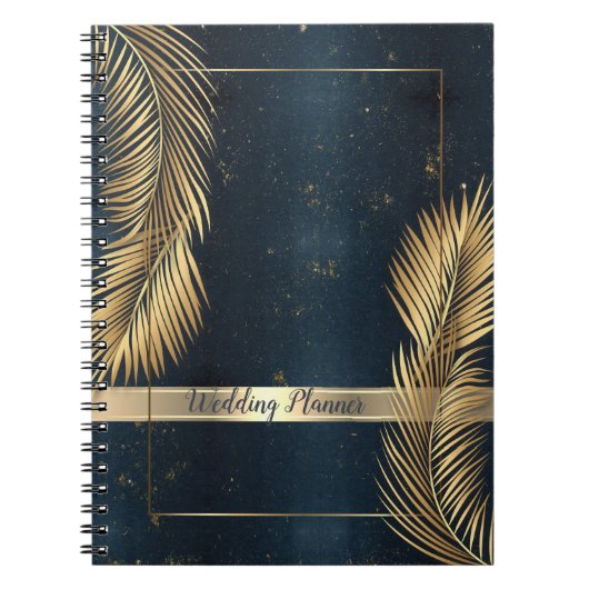 Gold Palm Leaves Beach Wedding Notitieboek (Voorkant)