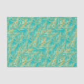 Gold Palm Leaves op Turquoise Tissuepapier (Voorkant)