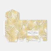 Gold Palm Leaves Tropical Wedding Bedankdoosjes (Uitgevouwen)