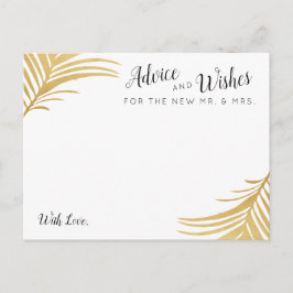 Gold Palm Leaves Wedding Advice en Wint Kaarten
