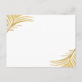Gold Palm Leaves Wedding Advice en Wint Kaarten (Achterkant)