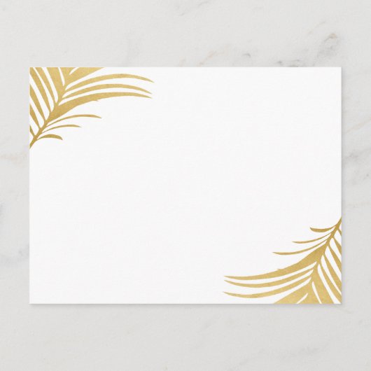 Gold Palm Leaves Wedding Advice en Wint Kaarten (Achterkant)