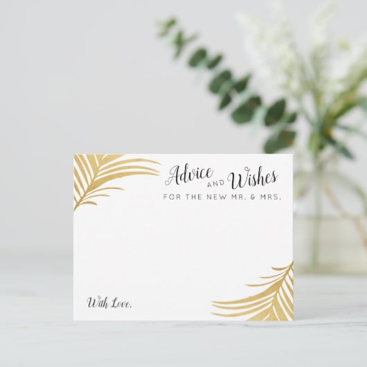 Gold Palm Leaves Wedding Advice en Wint Kaarten (Staand voorkant)