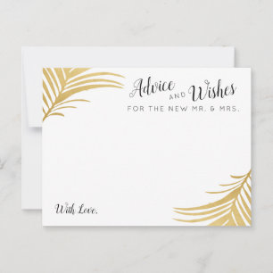 Gold Palm Leaves Wedding Advice en Wint Kaarten