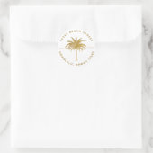 Gold Palm Tree-adres Ronde Sticker (Tas)