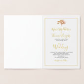 Gold Palm Tree Elegant Script Weddenschap Folie Kaarten (Binnen)