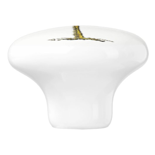 Gold Palm Tree en uw kleur Keramische Knop (Zijkant)