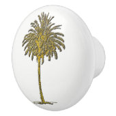 Gold Palm Tree en uw kleur Keramische Knop (Rechts)