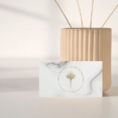 Gold Palm Tree Logo Marble Pattern Visitekaartje