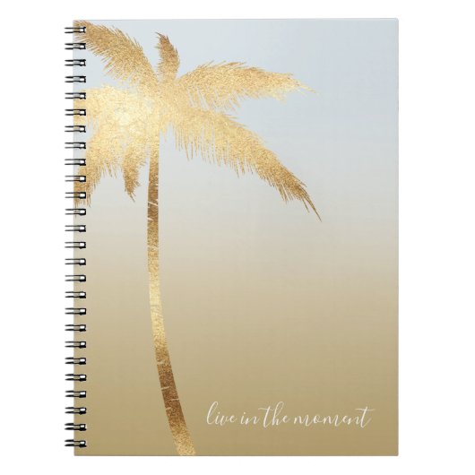 Gold Palm Tree Ombre Notitieboek (Voorkant)
