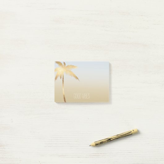 Gold Palm Tree Ombre Post-it® Notes (Op bureau)