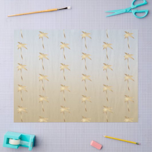 Gold Palm Tree Ombre Tissuepapier (Craft)