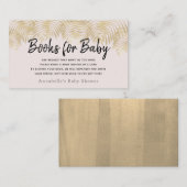 Gold Palm Tree Roze Baby shower Book Request Visitekaartje (Voorkant / Achterkant)