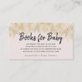 Gold Palm Tree Roze Baby shower Book Request Visitekaartje (Voorkant)