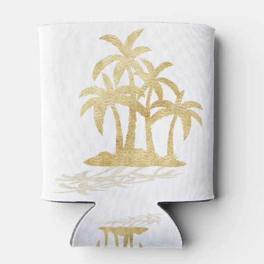 Gold Palm Trees Blikjeskoeler (Achterkant)