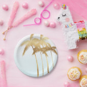 Gold Palm Trees Ombre Papieren Bordje (Feest)