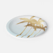 Gold Palm Trees Ombre Papieren Bordje (Gekanteld)