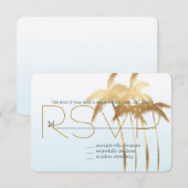 Gold Palm Trees Ombre RSVP (Voorkant / Achterkant)