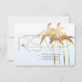 Gold Palm Trees Ombre RSVP (Voorkant)