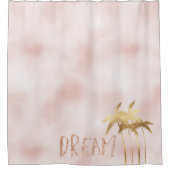 Gold Palm Trees Pink Ombre Glitter Dream      Douchegordijn (Voorkant)