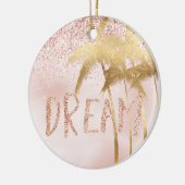 Gold Palm Trees Pink Ombre Glitter Dream Keramisch Ornament (Links)