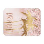 Gold Palm Trees Pink Ombre Glitter Dream Magneet (Horizontaal)