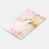 Gold Palm Trees Pink Ombre Glitter Dream Post-it® Notes (Schuin)