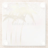 Gold Palm Trees Pink Ombre Glitter Glazen Onderzetter (Achterkant)