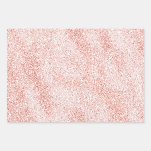 Gold Palm Trees Pink Ombre Glitter Inpakpapier Vel (Voorkant 3)