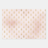 Gold Palm Trees Pink Ombre Glitter Inpakpapier Vel (Voorkant 2)