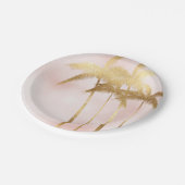 Gold Palm Trees Pink Ombre Papieren Bordje (Gekanteld)
