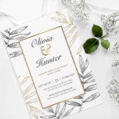 Gold Palm Tropical Destination Wedding Invitation Kaart