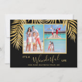 Gold Palms Photo Collage Kerstmis Feestdagenkaart (Voorkant)