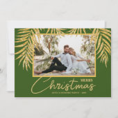 Gold Palms Topical kerstfoto Feestdagenkaart (Voorkant)