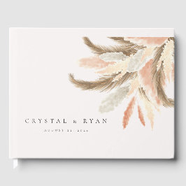 Gold Pampas Grass Wedding Guest C100 Gastenboek