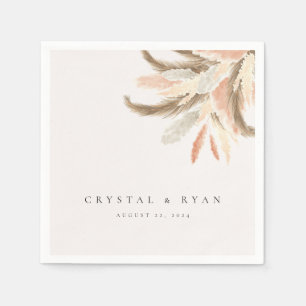 Gold Pampas Grass Wedding Guest Paper C100 Servet