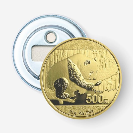 Gold Panda - munt Button Flesopener (Voorkant)