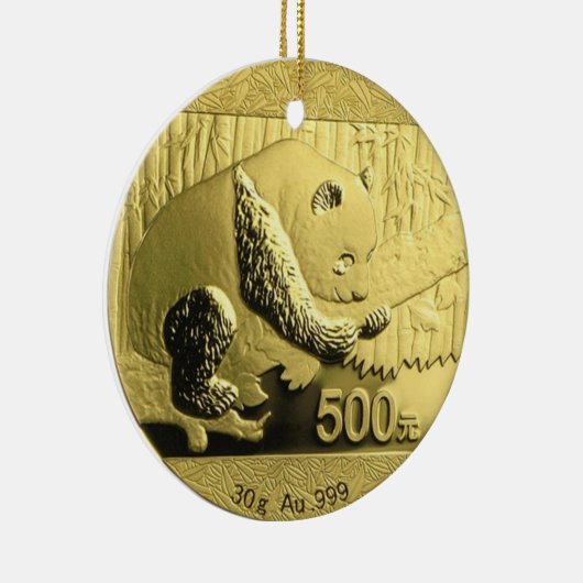 Gold Panda - munt Keramisch Ornament (Rechts)