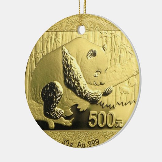 Gold Panda - munt Keramisch Ornament (Links)
